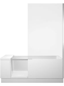 Duravit Badewanne SHOWER & BATH 1700 x 750 mm, Ecke rechts weiß, Tür Klarglas