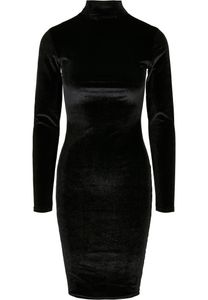 Urban Classics TB4550  Ladies Velvet Turtle Neck Dress, Größe:3XL, Farbe:Black