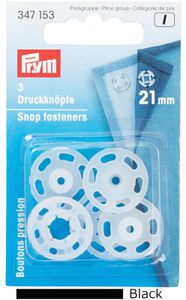 PRYM 347156 Snap Fasteners 7 mm Black