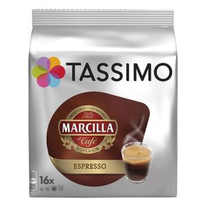 Tassimo Marcilla Espresso, káva, kávové kapsule, mletá pražená káva, 16 T-diskov