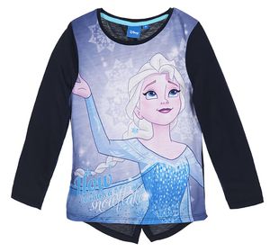 Disney Frozen Kinder Langarmshirt mit Elsa, navy, Größe:104