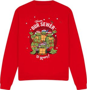 Teenage Mutant Ninja Turtles - "Merry Christmas From Our Sewer" Sweatshirt für Herren/Damen Uni TV12626 (XXL) (Rot)