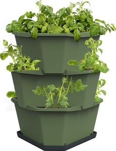 PAUL POTATO Starter 3 Etagen inkl. Untersetzer - Kartoffelturm - stapelbar - Hochbeet/Pflanzgefäß/Blumentopf