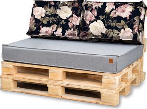 Palettenkissen 120 x 80 Set für Palettenmöbel Europaletten Sitzkissen EU Palettensofa komplett besteht aus 3 Teilen in Farbe: hellgraue + rosa Kissen