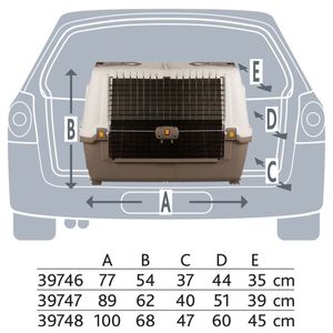 TRIXIE Transportbox für Tiere Skudo Car 80 Größe S/M 39746