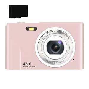 INF Digitalkamera mit 48 MP, 1080p HD-Video, 16x Zoom, 32GB-Speicherkarte Rosa