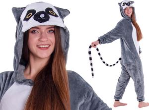 Kigurumi Onesie Pyjamas für Kinder Lemur, Größe 130 Kigurumi Onesie Pyjamas für Kinder Lemur, Größe 130