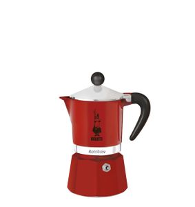 Bialetti Rainbow Italienische Espresso-Kaffeemaschine, 1 Tasse, Aluminium, Rot