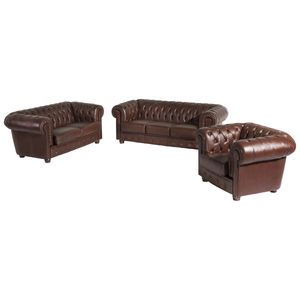 Max Winzer Bridgeport Sofa 3-Sitzer / Sofa 2-Sitzer / Sessel - Farbe: braun - Maße: 0 cm x 98 cm x 76 cm; 2883-901-9342001-F07