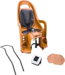 POLISPORT Groovy Maxi FF 29" tylny fotelik dziecięcy do montażu na ramie roweru - karmelowy brąz/czarny