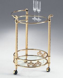 Casa Padrino Luxus Servierwagen Messing / Schwarz 50 x 55 x H. 71 cm - Runder Messing Trolley mit Glasplatten - Hotel & Restaurant Accessoires - Luxus Qualität - Italy Casa Padrino Luxus Servierwagen Messing / Schwarz 50 x 55 x H. 71 cm - Runder Messing Trolley mit Glasplatten - Hotel & Restaurant Accessoires - Luxus Qualität - Italy