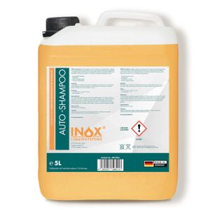 INOX® - Nano Line Autoshampoo Konzentrat im praktischen 5L Kanister | Autoreiniger für PKW, LKW, Wohnmobil und Motorrad | Autoshampoo für Hochdruckreiniger | Sanfte Reinigung