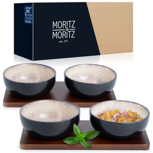 Moritz & Moritz 4-teiliges Dip Schalen Beige Asia Geschirr Set Kombi-Set