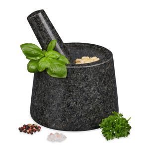 relaxdays Granitmörser mit Stößel für Pesto