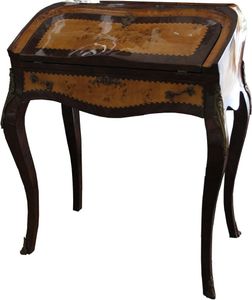 Casa Padrino Barock Sekretär Mahagony Braun - 74 x 45 x H 88 cm - Sekretär Antik Stil