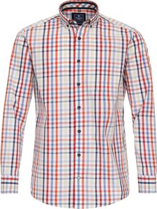 REDMOND Herren Freizeithemd Langarm Button-Down Comfort Rot kariert L