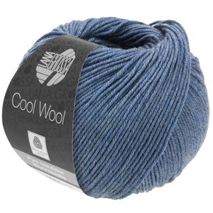 Lana Grossa COOL WOOL UNI/MÉLANGE (100 % Schurwolle Merino extrafine), Farbe:7128 - Jeans meliert