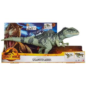 Mattel GYW86 - Jurassic World - Strike N' Roar - Giganotosaurus mit Brüllgeräuschen, ca. 54 cm
