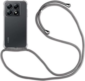 Handykett für Xiaomi 14T Pro Hülle mit Kordel Handyhülle mit Band in Grau Handykett für Xiaomi 14T Pro Hülle mit Kordel Handyhülle mit Band in Grau