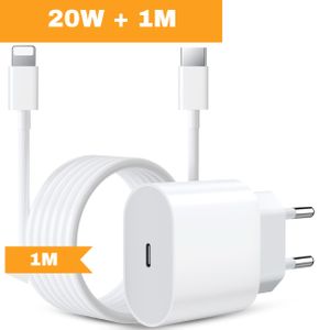 20W Schnellladegerät + 1 Meter USB-C Kabel 20W set für Original iPhone 11 / 12 / 13 / Pro / Max Ladegerät Netzteil Adapter