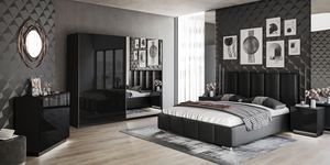 LINA SCHWARZ Schlafzimmer 160x200/194 cm Schrank /123 cm Kopfteil LINA SCHWARZ Schlafzimmer 160x200/194 cm Schrank /123 cm Kopfteil