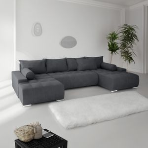 MEBLITO Ecksofa Big Sofa Eckcouch mit Schlaffunktion DEIA U Form Couch Sofagarnitur