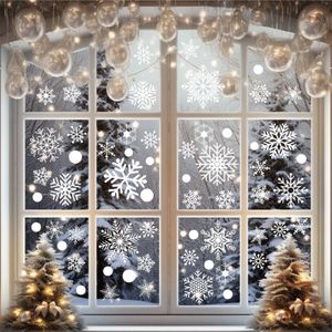 114 Stk Schneeflocken Fensteraufklebe, Fensterbilder Weihnachten Selbstklebend, Weiß Schneeflocken-Aufkleber Wiederverwendbar, Weihnachtsdeko
