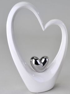 Moderne Tischdeko Herzform zum stellen Aufsteller 37 cm Herz Heart Dekoration Liebe