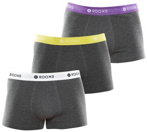 ROOXS Bunte Boxershorts Herren (3er Set) Männer Unterhosen aus 95% Baumwolle, L / grau - mehrfarbig / 3er Pack