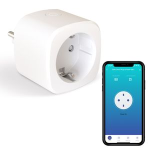 Calex Smart Plug, WLAN Steckdose inkl. Stromzähler, Funktioniert mit Alexa und Google Home, 16A WiFi Steckdose mit App