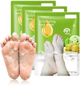 Fußmaske 3 Paar, Intensive Fußpflege Fußpeeling-Maske zur Entfernung von Hornhaut, Feuchtigkeitsspendende Fußpflege Socken für seidig weiche Füße -Oliven