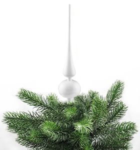 JACK Kunststoff Christbaumspitze Spitze Höhe 28cm, 6cm Weihnachtsbaum Spitze Gold Silber Rot Grau Weiß Glanz, Farbe:Weiß