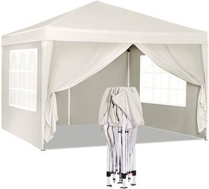 WOLTU Pavillon Pop-Up wasserdichter Sonnenschutz Camping Pagodenzelt 3 x 3 m, beige