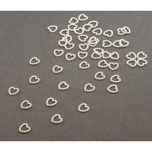 Oblique Unique Herz Konfetti Perlenherzen Tischdeko Liebe Hochzeitsdeko - weiß