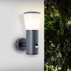 BRILLIANT moderne Außenwandleuchte CLIFFI | Wandlampe mit Bewegungsmelder und E27 Fassung max. 28 Watt in anthrazit | Aluminium/Kunststoff