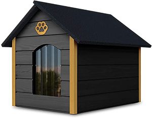 Outetntin Hundehaus aus Holz - Gemütliches und stilvolles Haus für Ihren Hund mit isolierten Wänden - Wasserdicht - hundehaus Outdoor- Größe XL