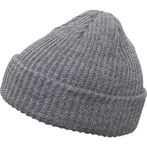 Rib Beanie, Fisherman Look, Ripp-strick - Farbe: Heather Grey - Größe: One Size