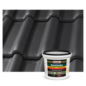 Isolbau Dachfarbe Schwarz 7 kg Sockelfarbe Fassadenfarbe Dachbeschichtung RAL Farbe