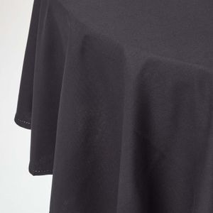 HOMESCAPES Ubrus ze 100% bavlny, kulatý, 180 cm, černý