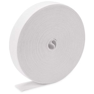 H&S Gummiband zum Nähen in Weiss - 10m x 24mm Breit - Runde, Robuste Rolle Elastisches Band für Ihren Näh Bedarf als Falzgummi, Hosengummi oder