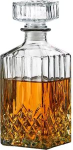 Niceey  Whisky Karaffe - Kristall - Dekanter Vintage - 900ml - Whiskey Set Männergeschenke - Karaffe für Spirituosen, Likör oder Whisky - Perfektes Geschenke für Männer