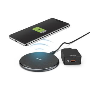 Hama Wireless Charger Set 'QI-FC10' 10 W kabelloses Smartphone-Ladepad LED