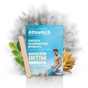 200g Capillum AMOVE AthleticX (Geruchlos) Premium Intim & Körper Enthaarungscreme als Pulver ohne Schmerzen und Reizungen für glatte Haut