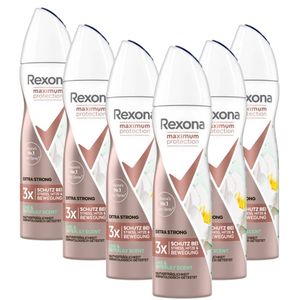 Rexona Maximum Protection Anti-Transpirant Spray Lime & Waterlily Scent mit 48 Stunden Schutz gegen starkes Schwitzen und Körpergeruch 150 ml 6 Stück