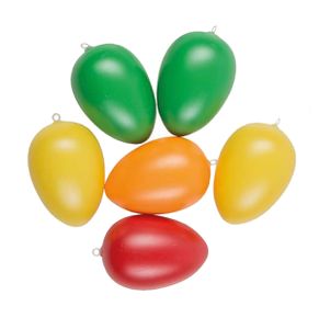 6 Ostereier Kunststoffeier 9 cm Bunt Ostern Gelb, Grün, Orange & Rot