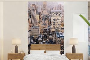 MuchoWow® Fototapete für Wohnzimmer oder Schlafzimmer Wandtapete Vinyl Motivtapete New York - NYC - Amerika - 120x240 cm - Hintergrundbild