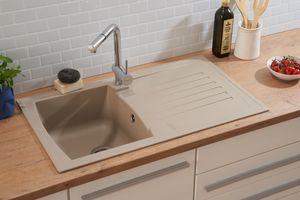 Respekta Einbauspüle Boston 86x50x20 cm, sandbeige