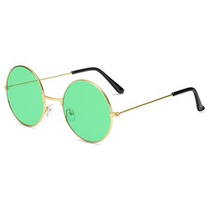 Hippie Gläser Brille, Runde Geformt Sonnenbrille,Runde Sonnenbrille, Hippie Brille, Retro Hippie Brille Hippie Kostüm Brille Herren Damen Brille(Grün)