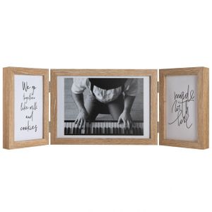 Henzo Fotorahmen - Piano Triple Swing Querformat - Collagerahmen für 3 Fotos - Fotoformat 10x15,15x20 cm - Natur