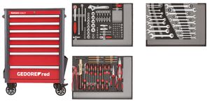 GEDORE red R22071004 Werkzeugsatz im Werkstattwagen WINGMAN rot 129-teilig, 3301694